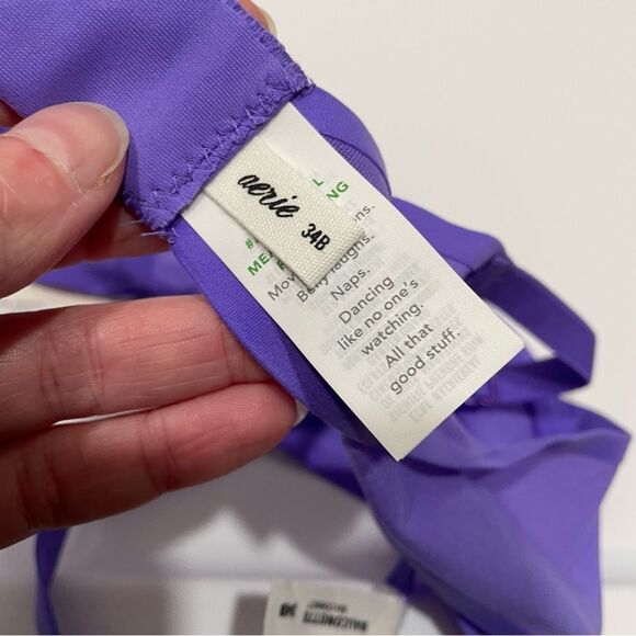 NWT Aerie Smoothez Balconette Mesh Unlined Purple Bra Size 34B - Picture 6 of 7